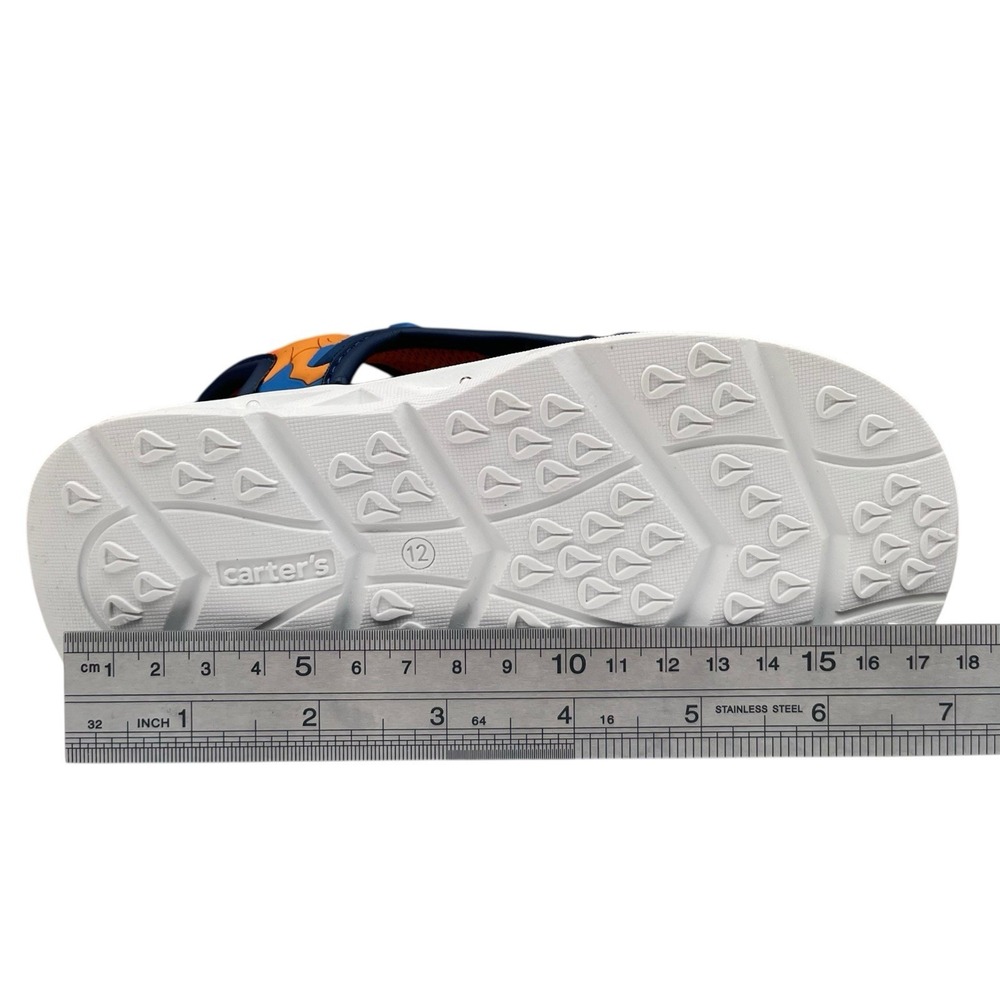 Carter's Little Boys Open Toe Sandals Size 12 Blue Orange Light-up Adjustable - Picture 10 of 11